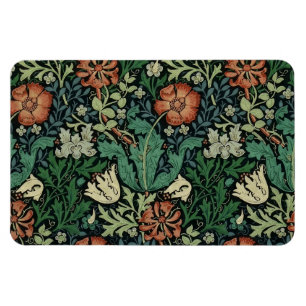 William Morris Compton Blommigt Art nouveau Mönste Magnet