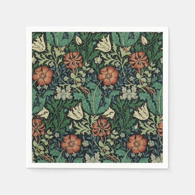 William Morris Compton Blommigt Art nouveau Mönste Pappersservett (Framsidan)