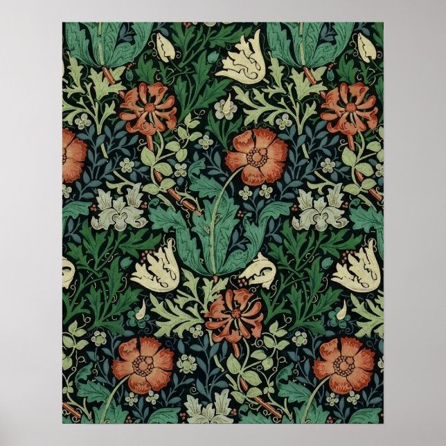 William Morris Compton Blommigt Art nouveau Mönste Poster (Framsidan)