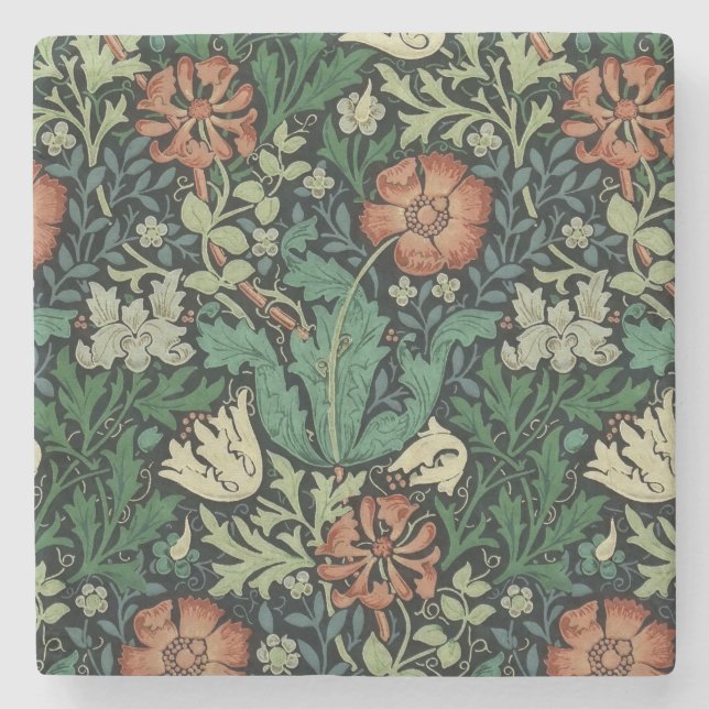 William Morris Compton Blommigt Art nouveau Mönste Stenunderlägg (Framsidan)