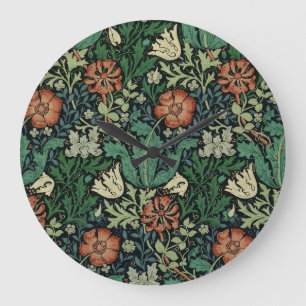 William Morris Compton Blommigt Art nouveau Mönste Stor Klocka