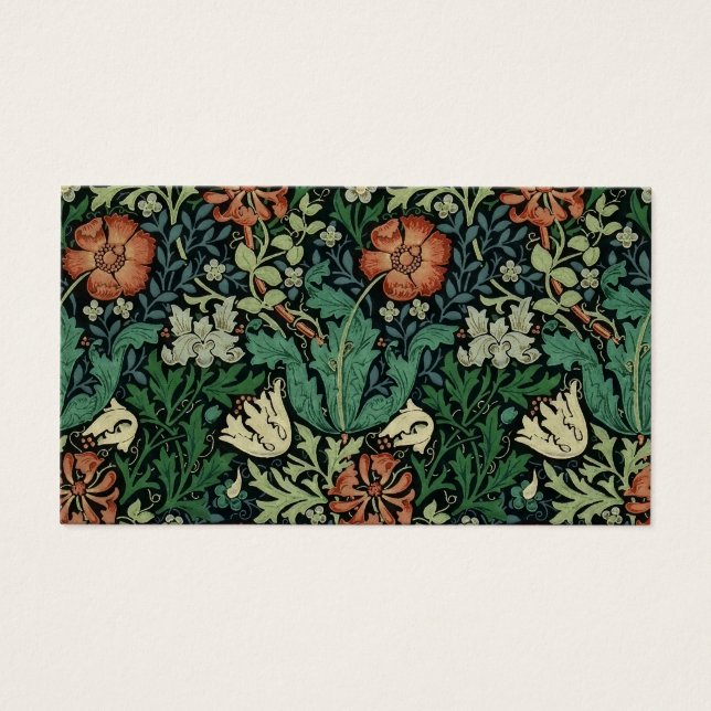 William Morris Compton Blommigt Art nouveau Mönste Visitkort (Framsidan)