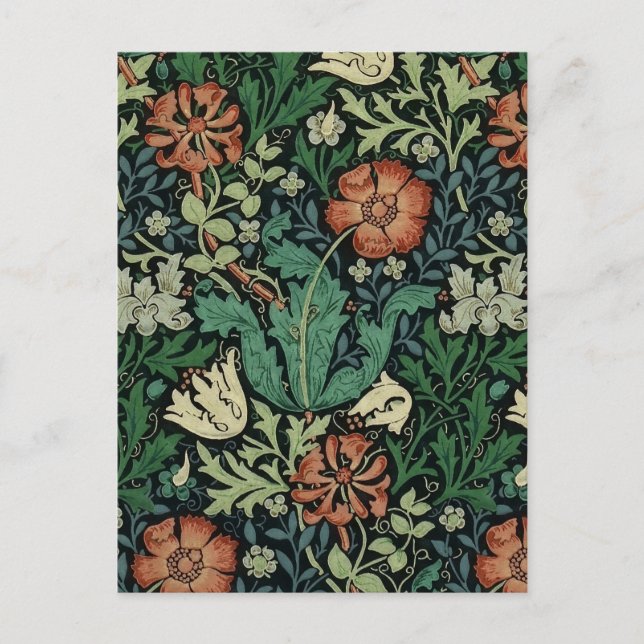 William Morris Compton Blommigt Art nouveau Mönste Vykort (Framsida)