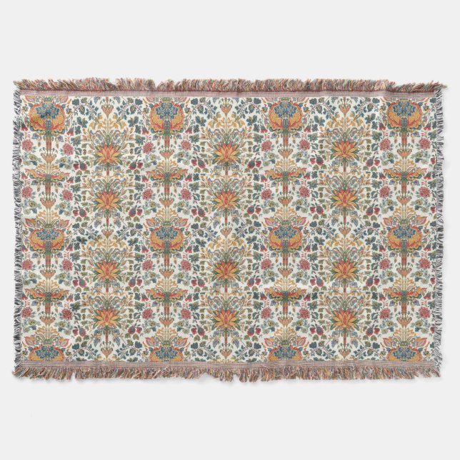 William Morris Compton Floral Art Nouveau-mönster Filt (Framsidan)