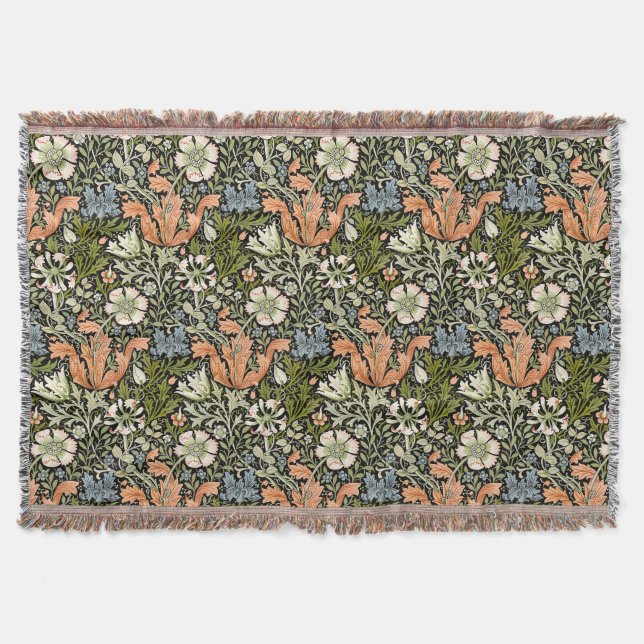 William Morris Compton Floral Art Nouveau-mönster Filt (Framsidan)
