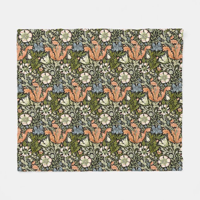 William Morris Compton Floral Art Nouveau-mönster Fleecefilt (Framsidan (Horisontell))