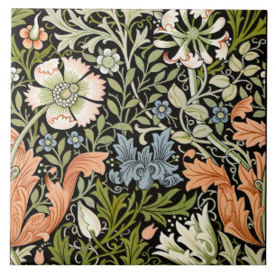 William Morris Compton Floral Art Nouveau-mönster Kakelplatta