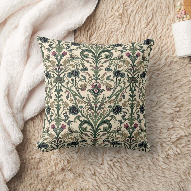 William Morris Compton Floral Art Nouveau-mönster Kudde (Filt)