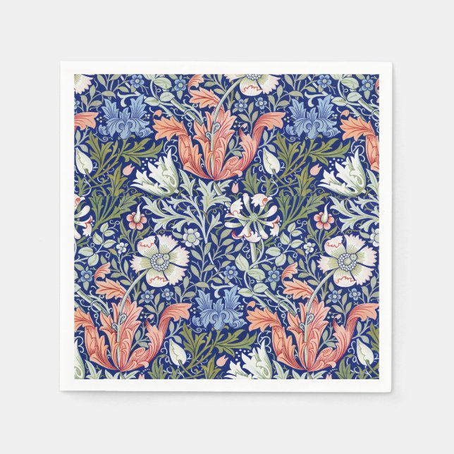 William Morris Compton Floral Art Nouveau-mönster Pappersservett (Framsidan)