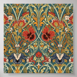 William Morris Compton Floral Art Nouveau-mönster Poster