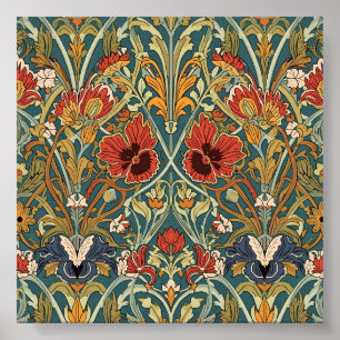 William Morris Compton Floral Art Nouveau-mönster Poster