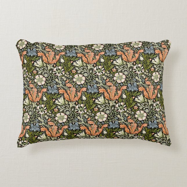 William Morris Compton Floral Art Nouveau-mönster Prydnadskudde (Framsidan)