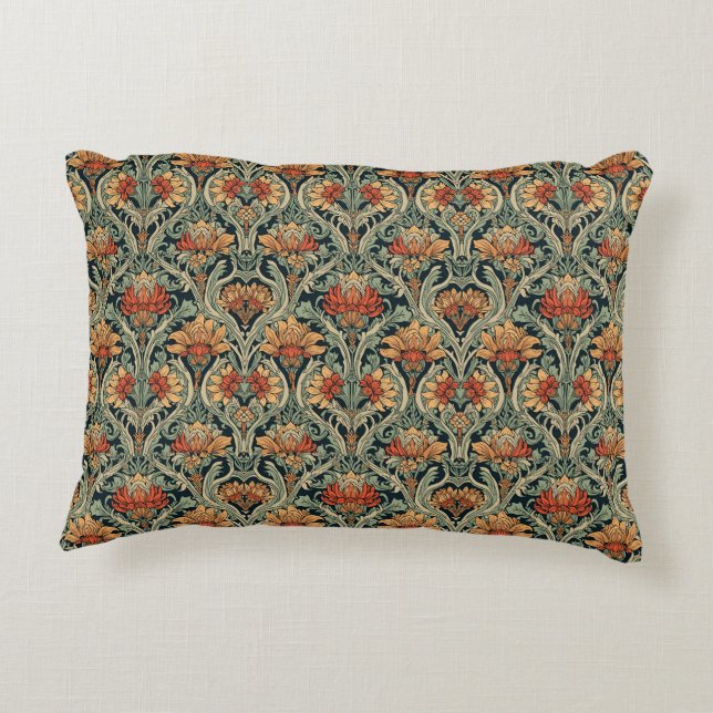 William Morris Compton Floral Art Nouveau-mönster Prydnadskudde (Baksidan)