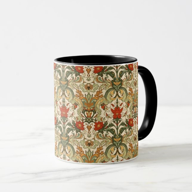 William Morris Compton Floral Art Nouveau Pattern Mugg (Framsida höger)