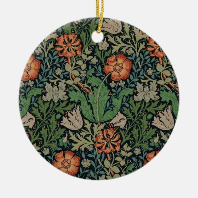 William Morris Compton Tapet Classic Julgransprydnad Keramik (Framsidan)