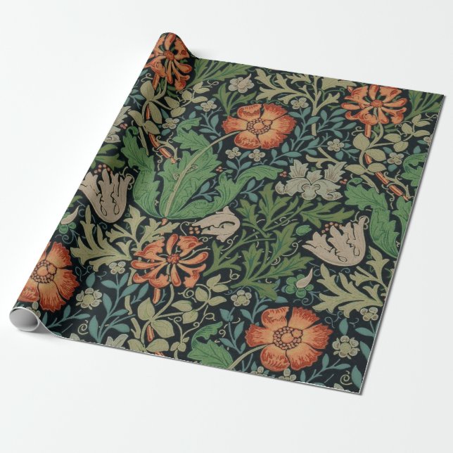 William Morris Compton Tapet Classic Presentpapper (Utrullad)