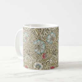 William Morris Corncockle Cream Blue och Ro Kaffemugg