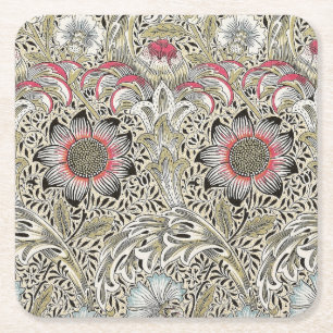 William Morris Corncockle tapet blommigt Underlägg Papper Kvadrat