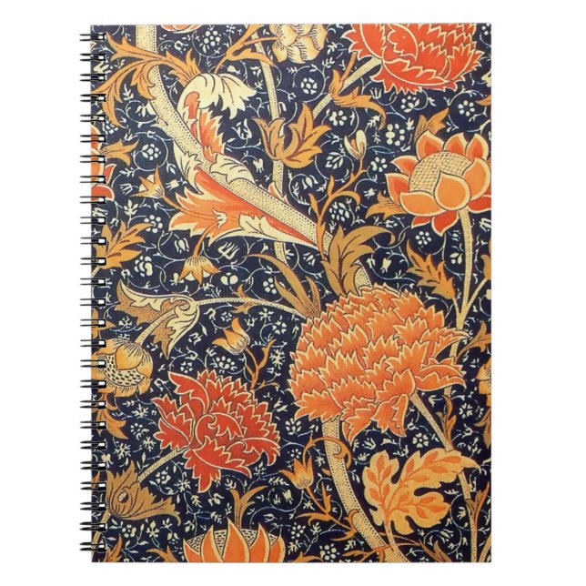 William Morris Cray blom- art nouveaumönster Anteckningsbok Med Spiral (Framsidan)