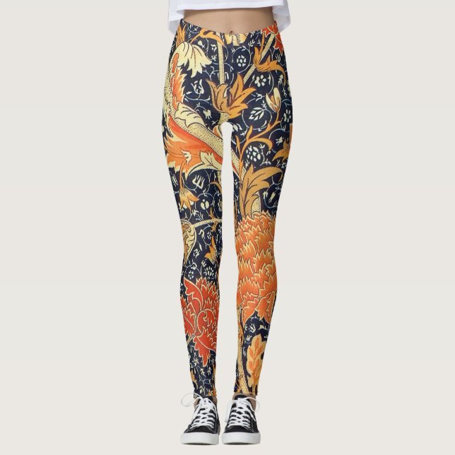 William Morris Cray blom- art nouveaumönster Leggings (Framsida)