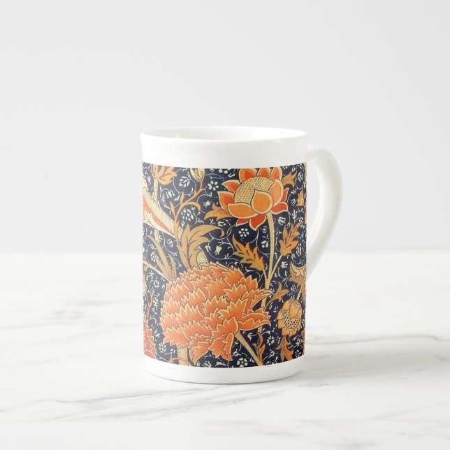 William Morris Cray Blommigt Art nouveau Mönster Benporslin Mugg (Framsida höger)