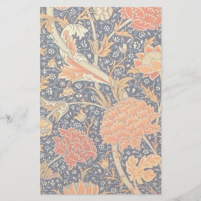 William Morris Cray Blommigt Art nouveau Mönster Brevpapper (Framsida)