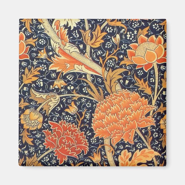 William Morris Cray Blommigt Art nouveau Mönster Magnet (Framsidan)