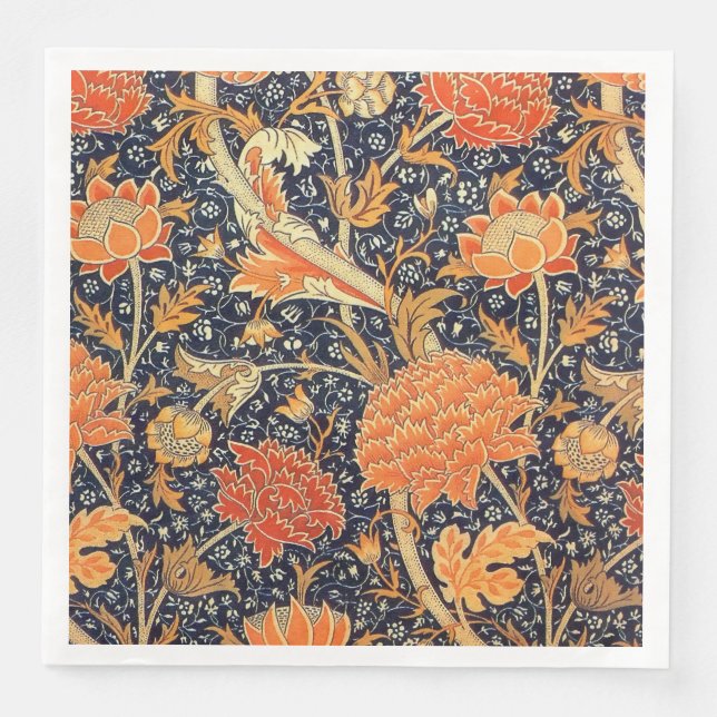 William Morris Cray Blommigt Art nouveau Mönster Pappersservett (Framsida)