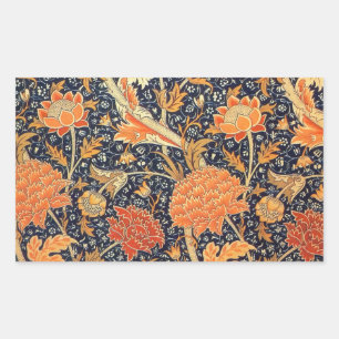 William Morris Cray Blommigt Art nouveau Mönster Rektangulärt Klistermärke