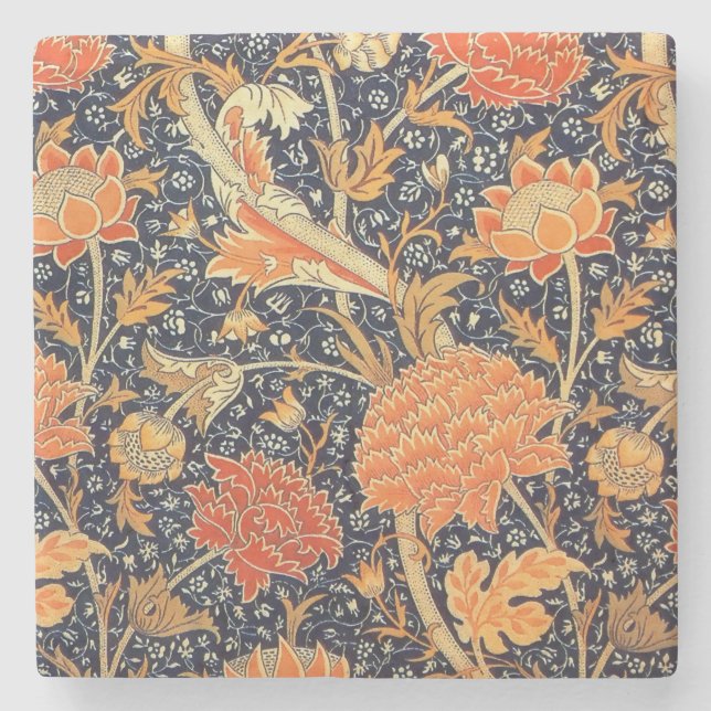 William Morris Cray Blommigt Art nouveau Mönster Underlägg Sten (Framsidan)