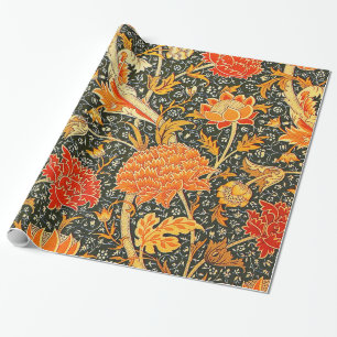 William Morris Cray Blommigt Mönster Vintage Presentpapper