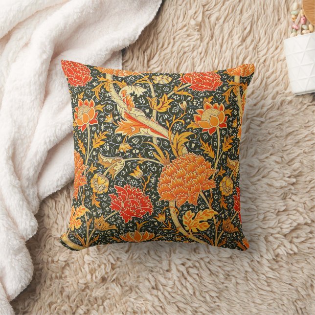 William Morris Cray Blommönster Vintage Kudde (Filt)