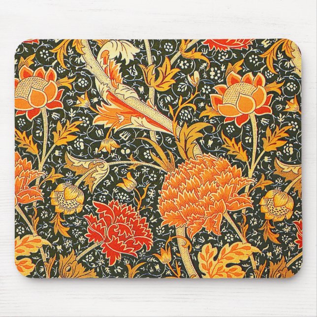 William Morris Cray Blommönster Vintage Musmatta (Framsidan)
