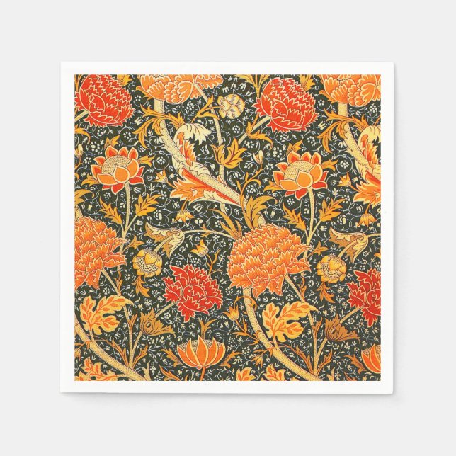 William Morris Cray Blommönster Vintage Pappersservett (Framsidan)