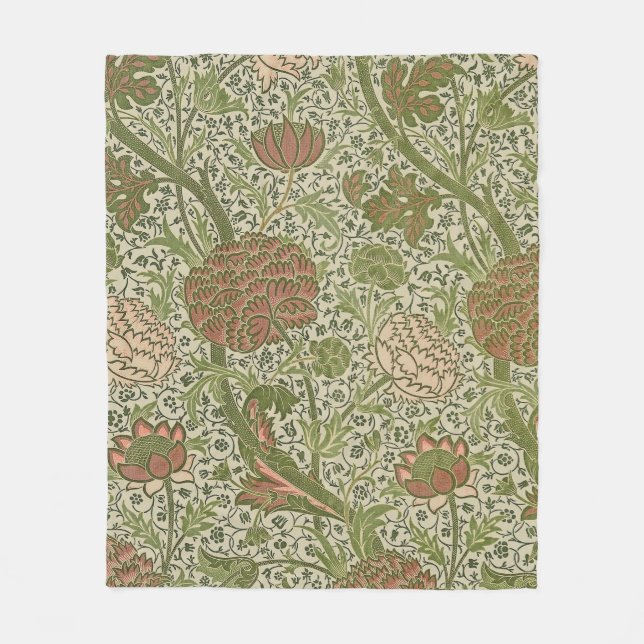 William Morris Cray Sage Blomma Blommig Botanisk Fleecefilt (Framsidan)