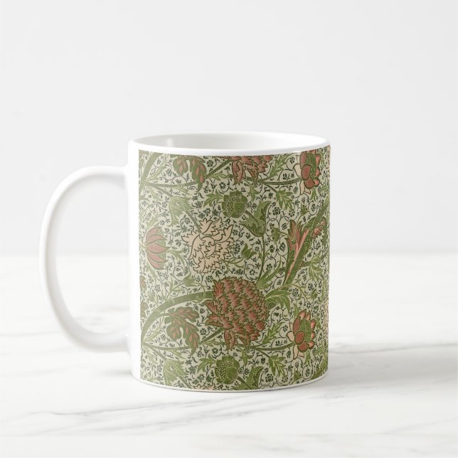 William Morris Cray Sage Blomma Blommig Botanisk Kaffemugg (Vänster)