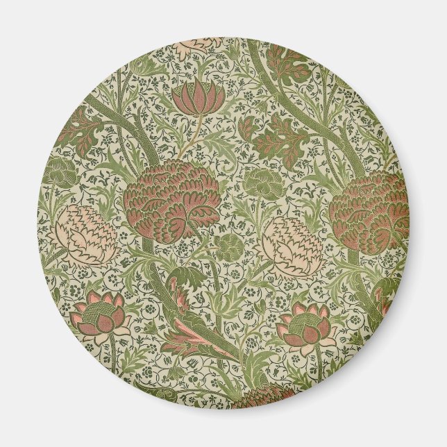 William Morris Cray Sage Blomma Blommig Botanisk Magnet (Framsidan)