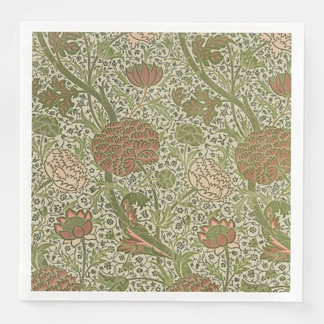 William Morris Cray Sage Blomma Blommig Botanisk Pappersservett (Framsida)