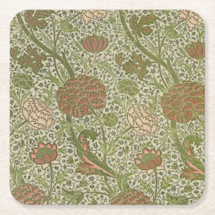 William Morris Cray Sage Blomma Blommig Botanisk Underlägg Papper Kvadrat