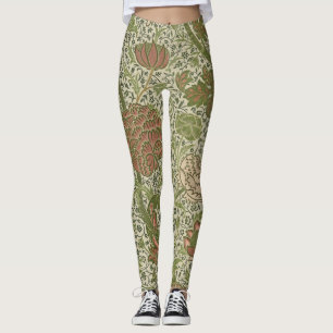 William Morris Cray Sage Flower Blommigt Botanical Leggings