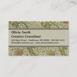 William Morris Cray Sage Flower Blommigt Botanical Visitkort