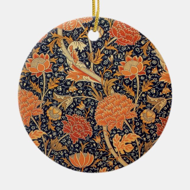 William Morris Cray Tapet Blommönster Julgransprydnad Keramik (Framsidan)