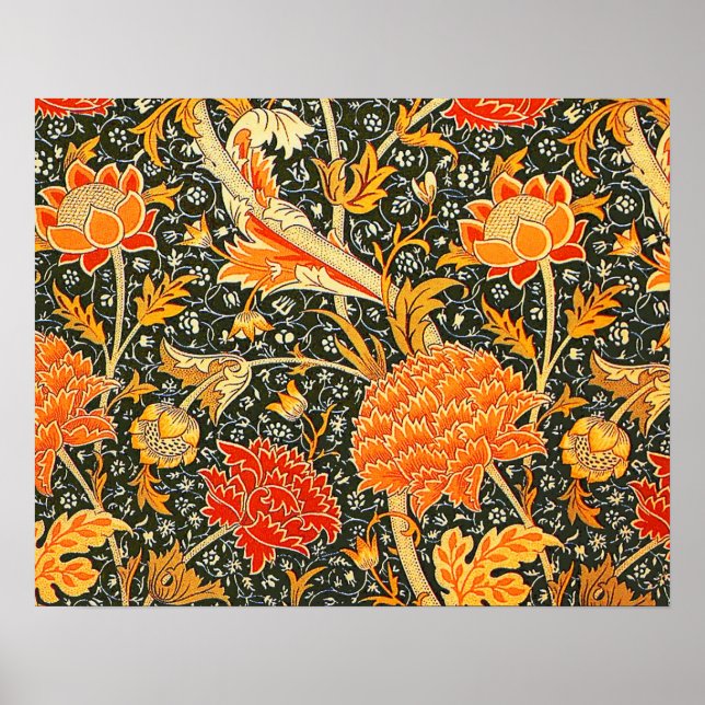 William Morris Cray Tapet Blommönster Poster (Framsidan)