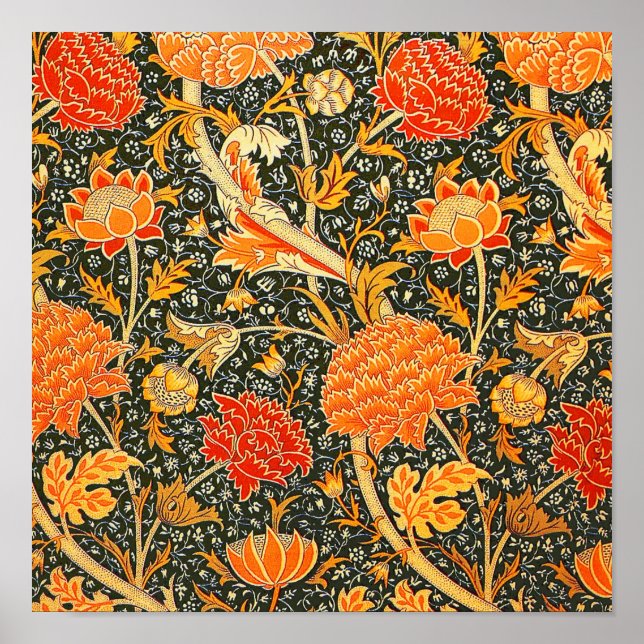 William Morris Cray Tapet Blommönster Poster (Framsidan)