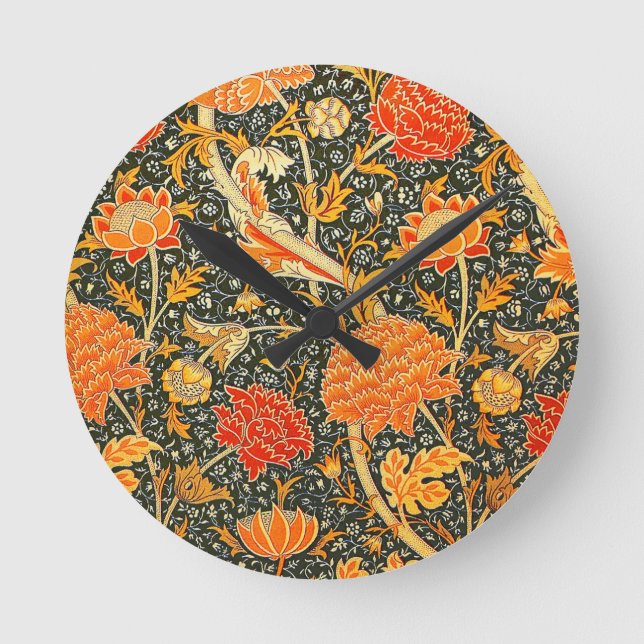 William Morris Cray Tapet Mönster Rund Klocka (Framsida)