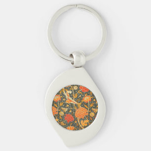 William Morris Cray Tapet Mönster Swirl Silverfärgad Nyckelring