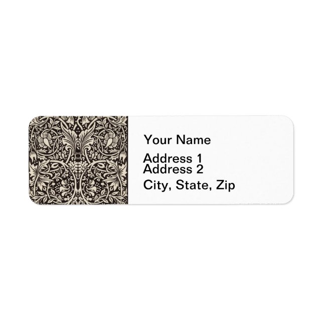 William Morris Daffodil Blommigt Tapet Returadress Etikett (Framsidan)