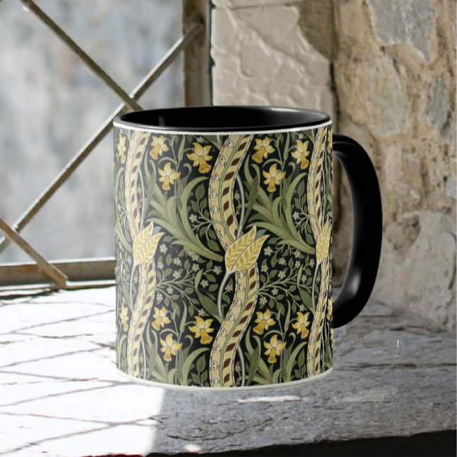 William Morris Daffodil Blommigt Textile Mönster Mugg (Skapare uppladdad)