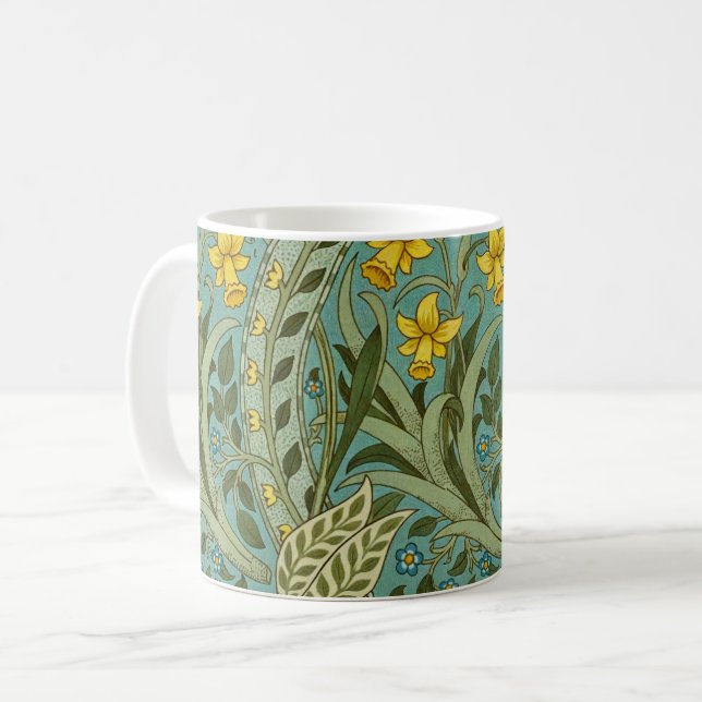 William Morris Daffodil Blommönster Classic Kaffemugg (Framsida vänster)
