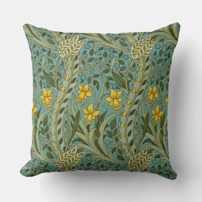 William Morris Daffodil Blommönster Classic Kudde (Framsida)